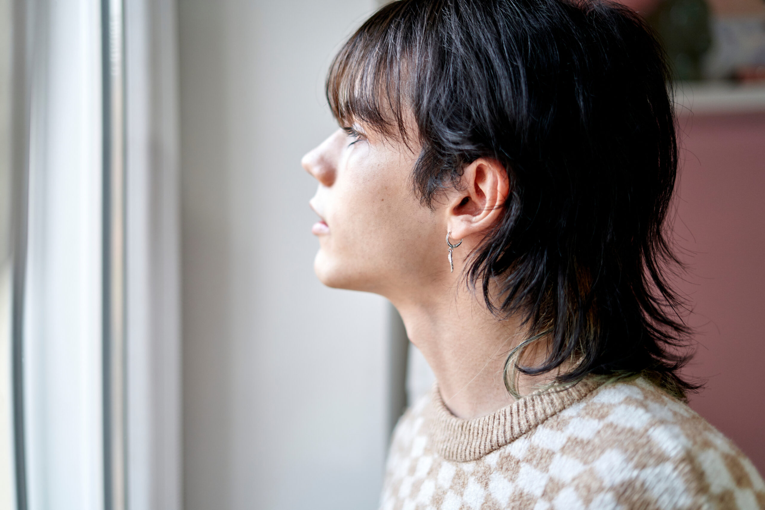 Portrait of fashion confident man looking away